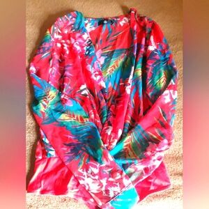 NWOT MISSGUIDED Sheer Floral Long Sleeve Blouse Bodysuit US Size 10